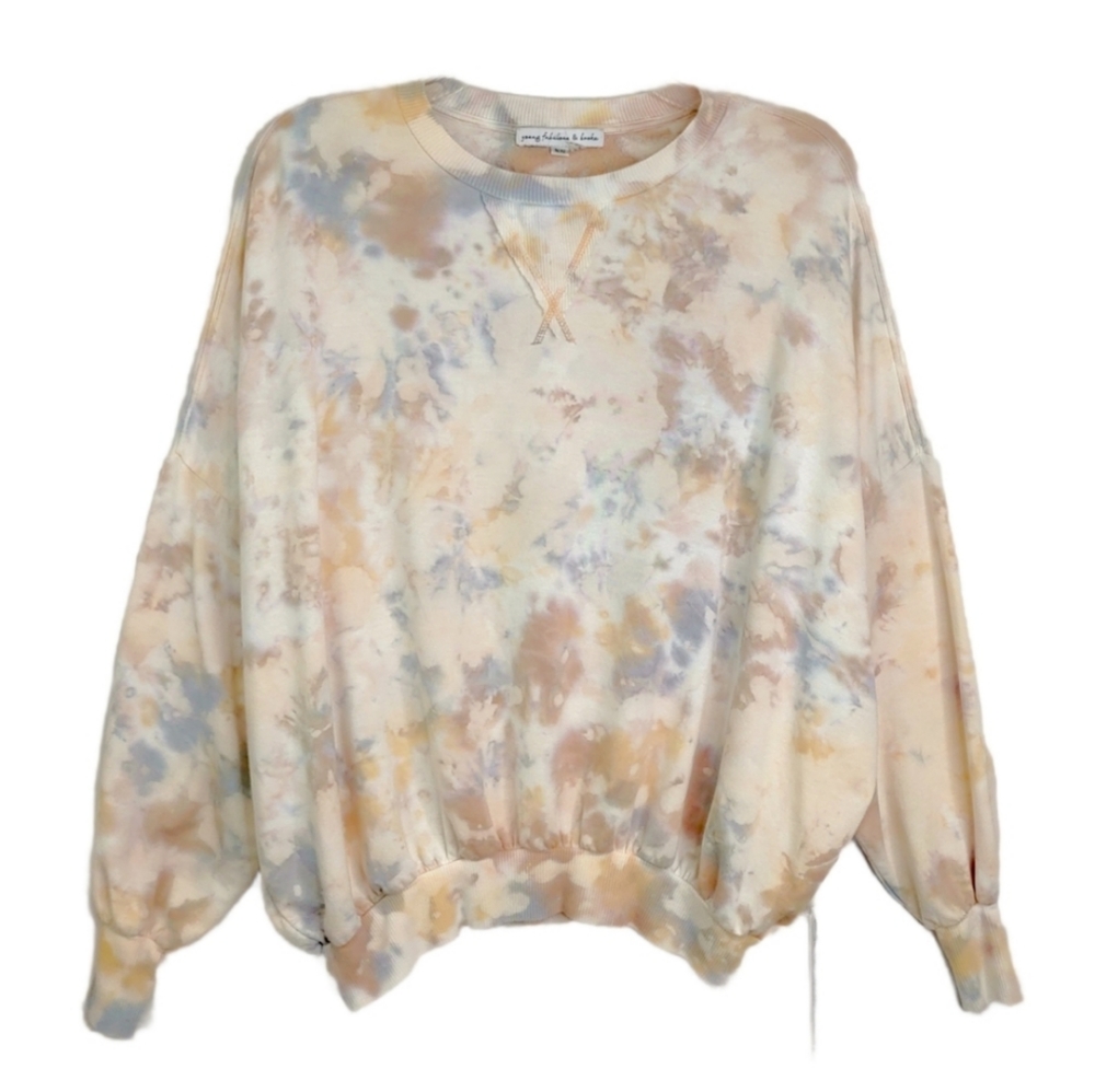 Young Fabulous & Broke Ivory Juliette Moon Rock Canyon Tie Dye Sweatshirt XS NWT - Picture 9 of 9